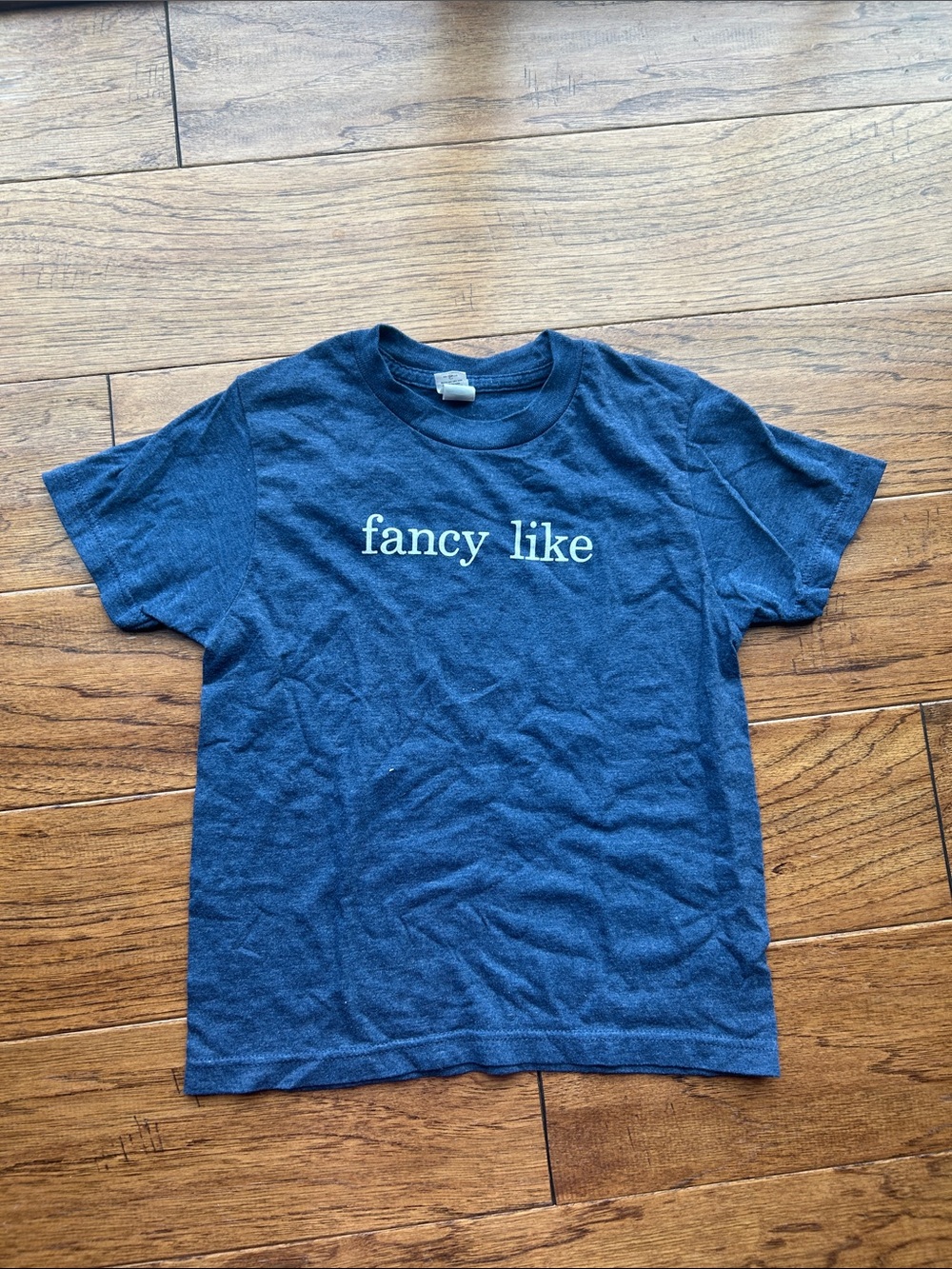 Tultex Navy Kids Short Sleeve Tee with 'fancy like' Script